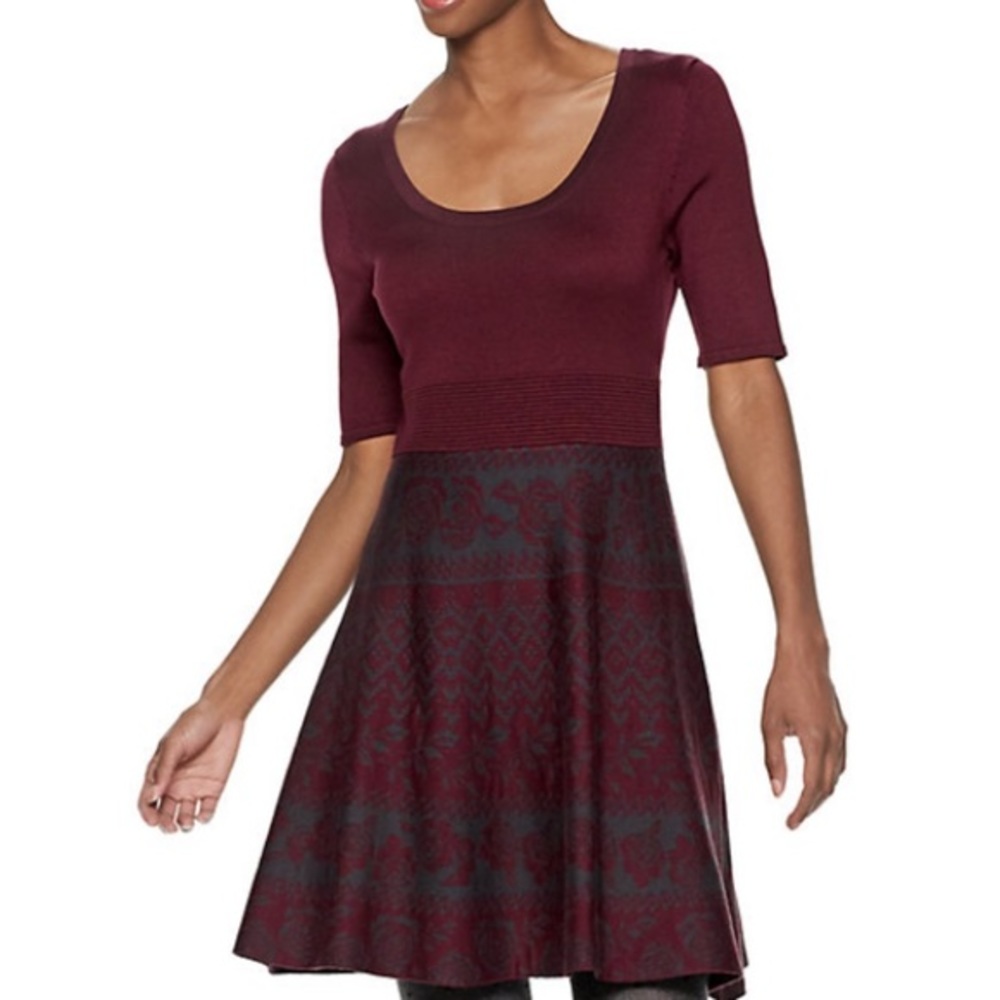 Nina Leonard Stretch knit Sweater‎ dress